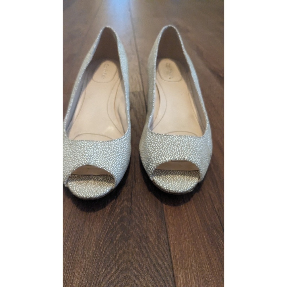 Calvin Klein peep toe wedge heels women's size 8.5